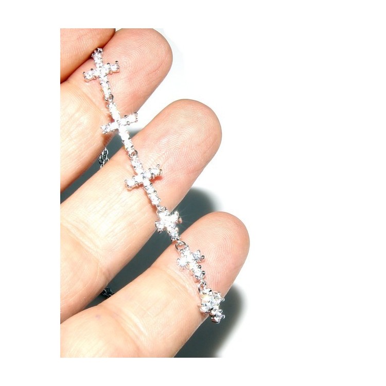NLB|collana con centrale cuore doppio brillanti micropietre