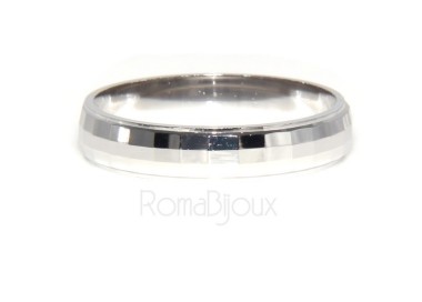 NLB|Argento 925 : Anello fede fedina diamantata massiccia 6 mm oblique e orizzontali tutte le misure