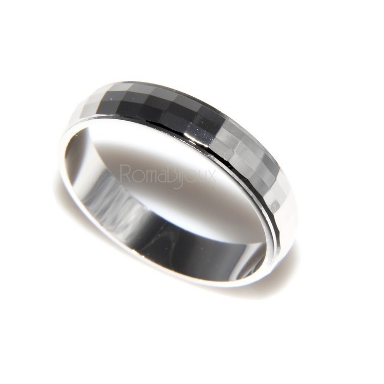 NLB|925: Ring faith record diamond massive 6 mm oblique and horizontal all measures