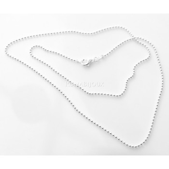 NLB|ARGENTO 925 : Girocollo collana pallini palline balls 1,8 mm varie lunghezze modello chiara sbiancata