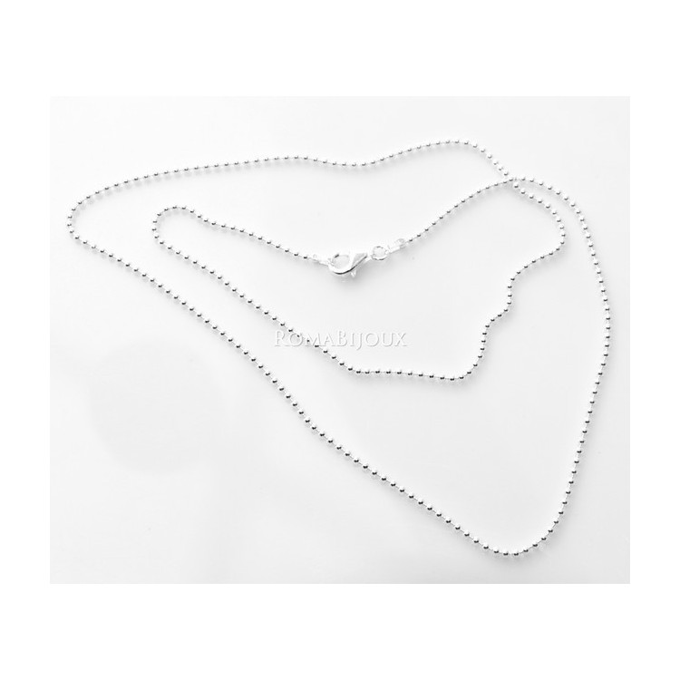 NLB|ARGENTO 925 : Girocollo collana pallini palline balls 1,8 mm varie lunghezze modello chiara sbiancata