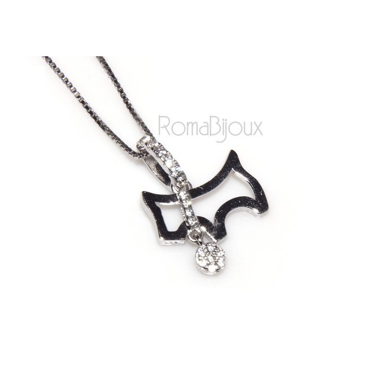NLB|Argento 925 : Collana Collier donna veneziana con pendente cane con collare e medaglietta