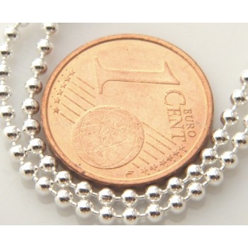 NLB|ARGENTO 925 : Girocollo collana pallini palline balls 1,8 mm varie lunghezze modello chiara sbiancata