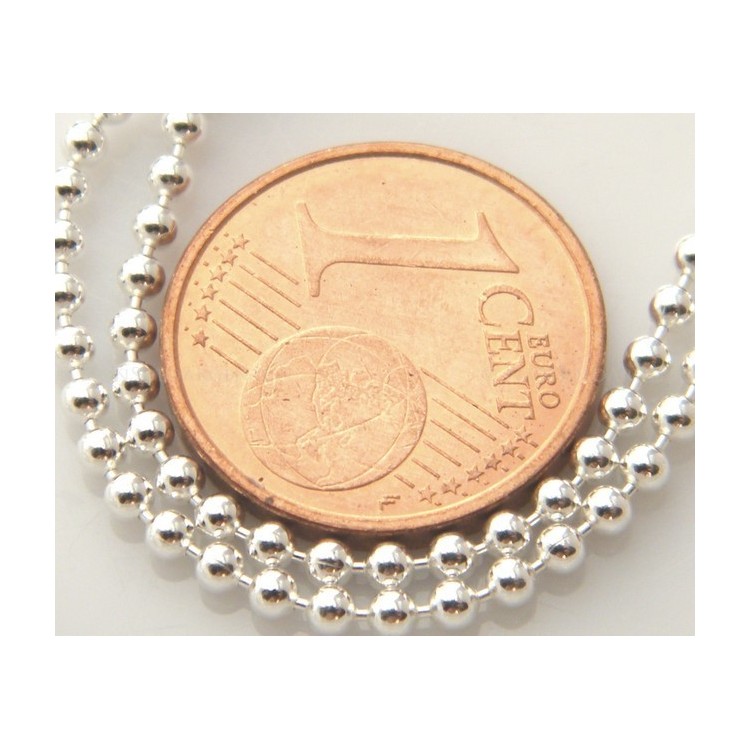 NLB|ARGENTO 925 : Girocollo collana pallini palline balls 1,8 mm varie lunghezze modello chiara sbiancata