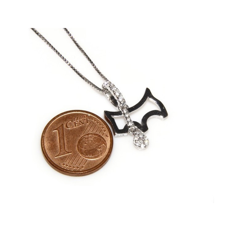 NLB|Argento 925 : Collana Collier donna veneziana con pendente cane con collare e medaglietta