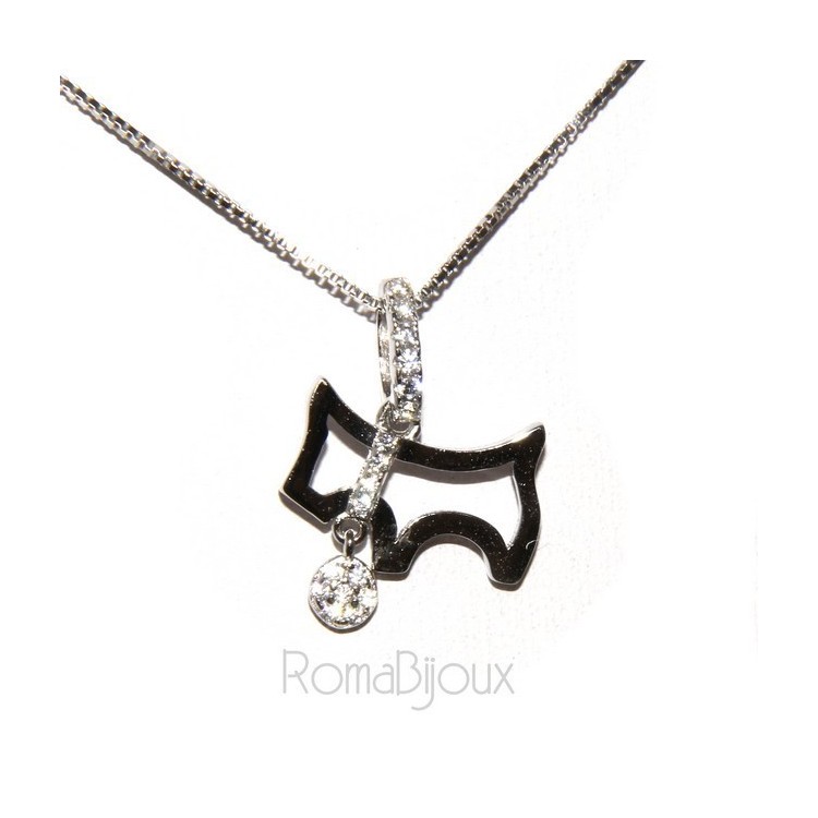NLB|Argento 925 : Collana Collier donna veneziana con pendente cane con collare e medaglietta