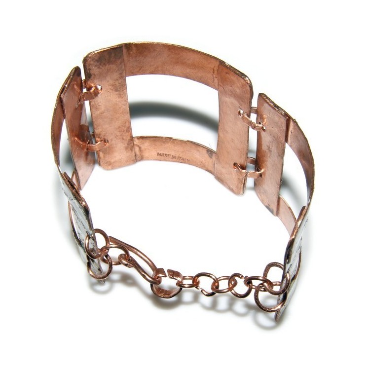 NLB|bracciale schiava alto donna rame smalti e glitter