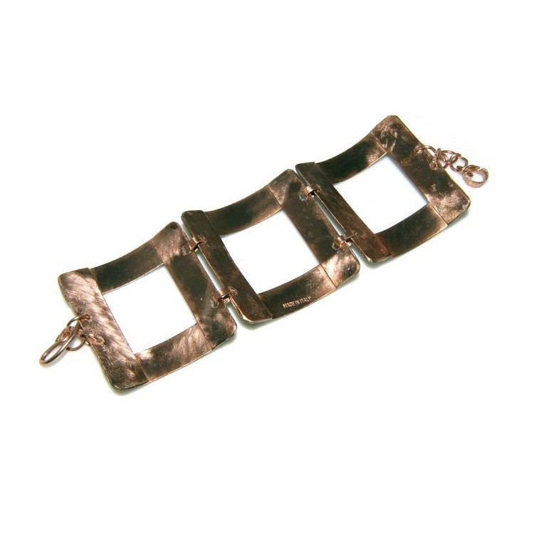 NLB|bracciale schiava alto donna rame smalti e glitter