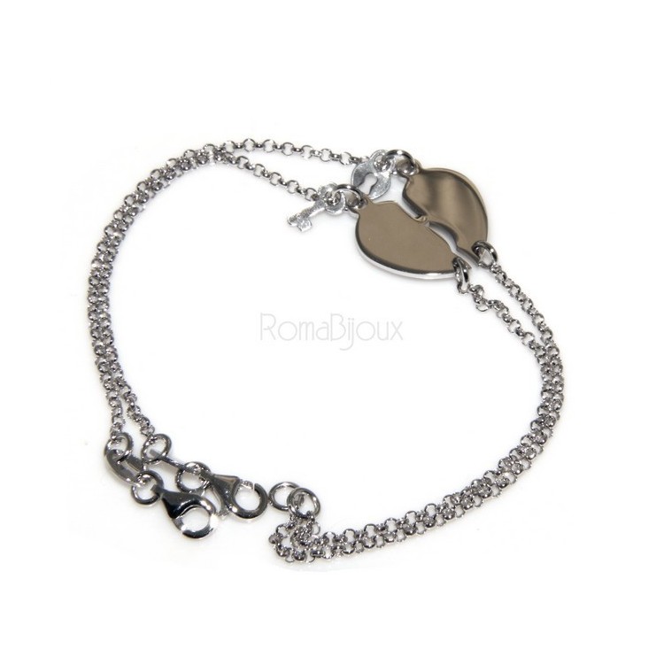 NLB|bracciale con medagliette incise a cuore