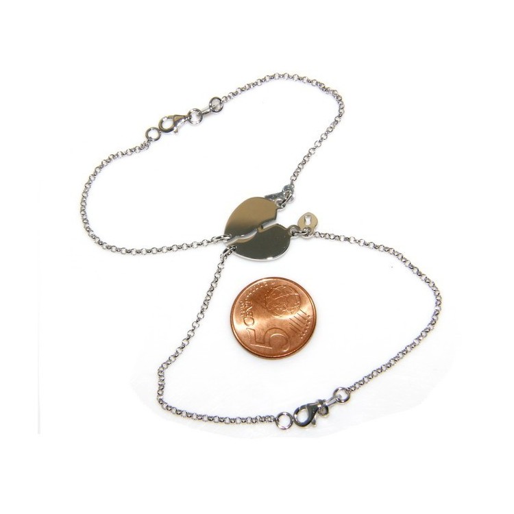 NLB|SILVER 925 :  bracelet for woman, hearts in medals