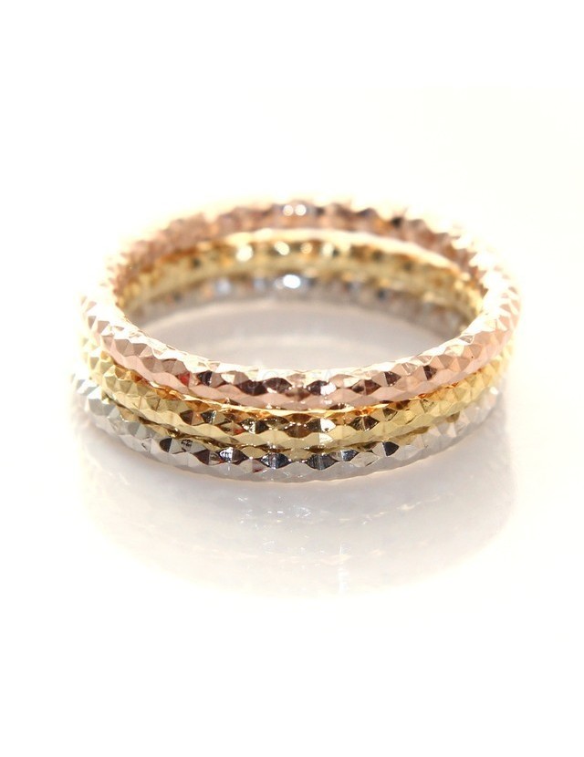 Argento 925 Italiano : anello microfusione 3 colori (oro bianco giallo rosa) diamantato mis 16 o 18 Argento 925 Italiano : anello microfusione 3 colori (oro bianco giallo rosa) diamantato mis 16 o 18