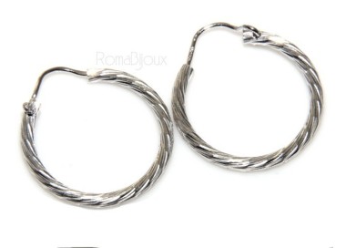 NLB|Argento 925 : orecchini uomo donna anelle cerchi cerchietti classici varie misure