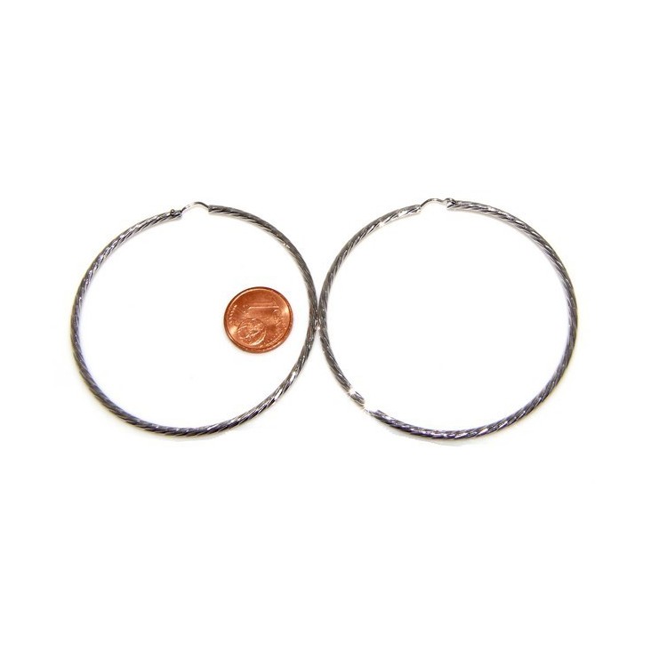 NLB|Argento 925 : orecchini uomo donna anelle cerchi cerchietti classici varie misure