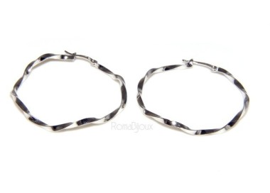 NLB|925: Women's earrings hoop circles twisted bushes 45.0 mm