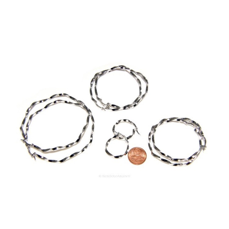 NLB|925: Women's earrings hoop circles twisted bushes 45.0 mm