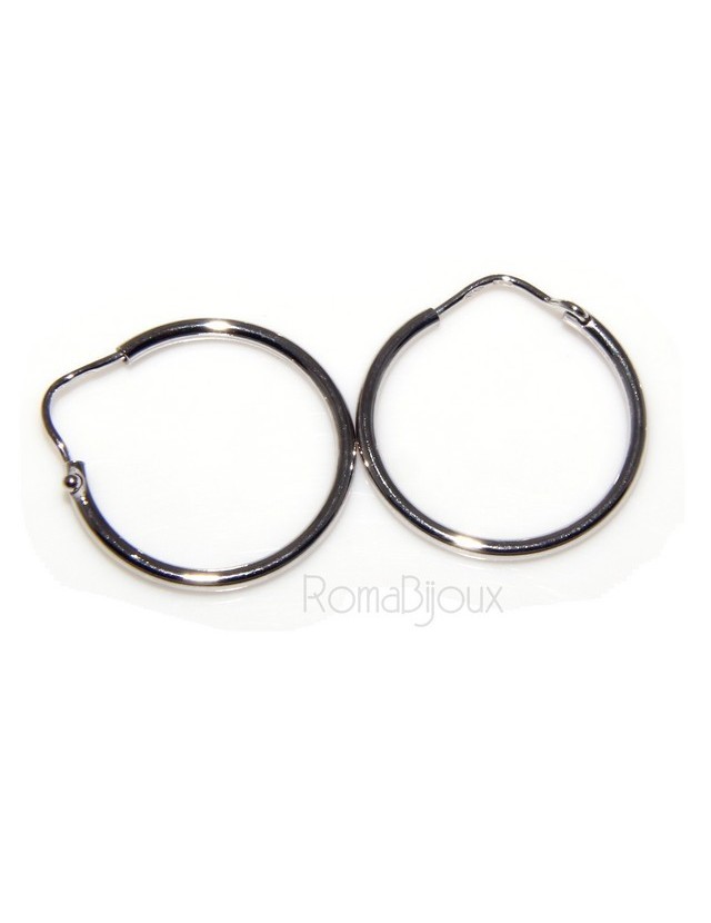 925: Women's earrings hoop circles classic smooth bushes 26.0 mm