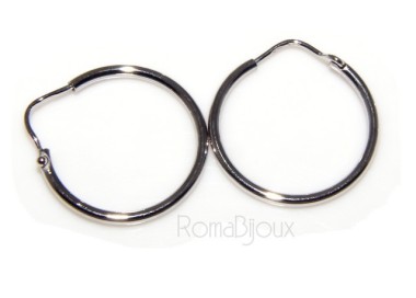 NLB|Argento 925 : orecchini donna anelle cerchi boccole lisce classiche 26,0 mm