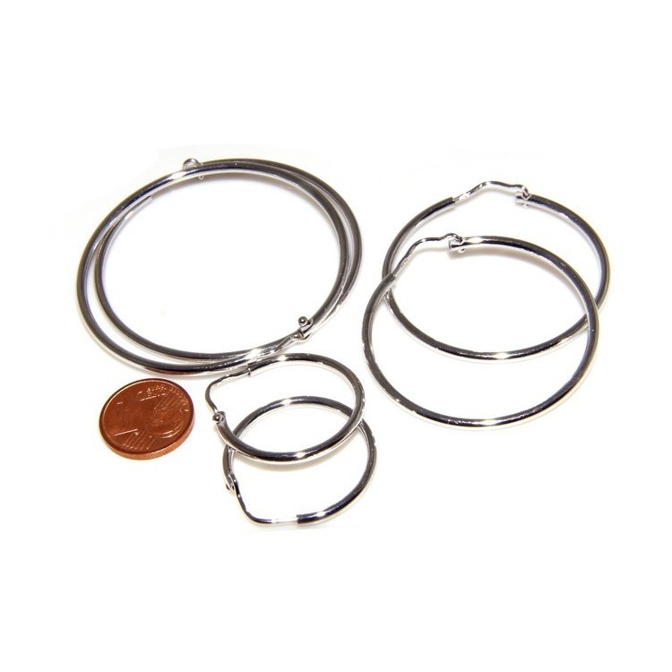 NLB|925: Women's earrings hoop circles classic smooth bushes 26.0 mm