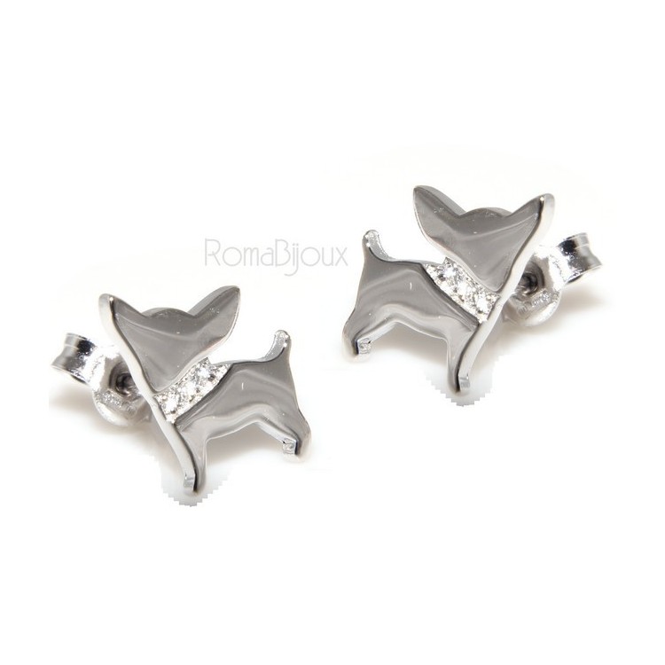 NLB|925: earrings man woman hammer pin chiwawa collar zircons