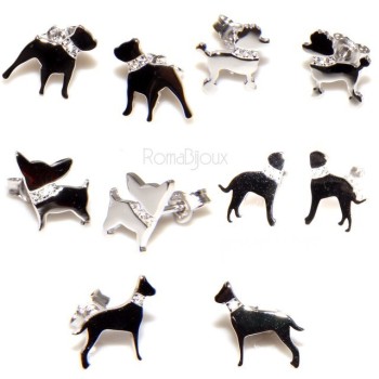 NLB|925: earrings man woman hammer pin chiwawa collar zircons