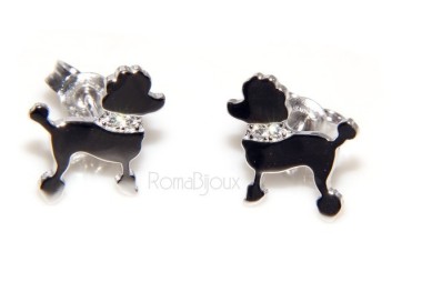 NLB|925: earrings man woman hammer pin poodle collar zircons
