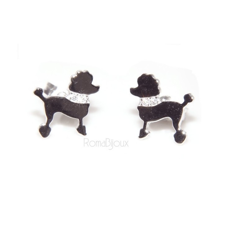 NLB|925: earrings man woman hammer pin poodle collar zircons