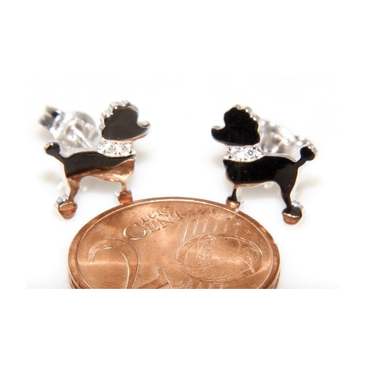 NLB|925: earrings man woman hammer pin poodle collar zircons