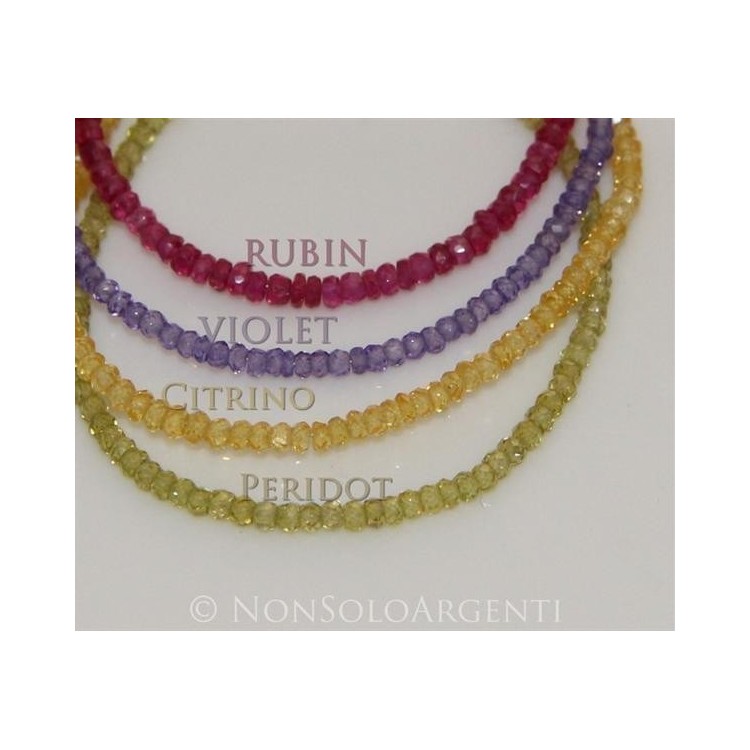 NLB|Argento 925 : Bracciale Donna semipreziosi pietre zirconi naturali chiusura gancio mis 17