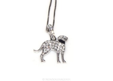 NLB|925: My Dog Venetian woman necklace with pendant dog Bracco microsetting brilliant cubic zirconia