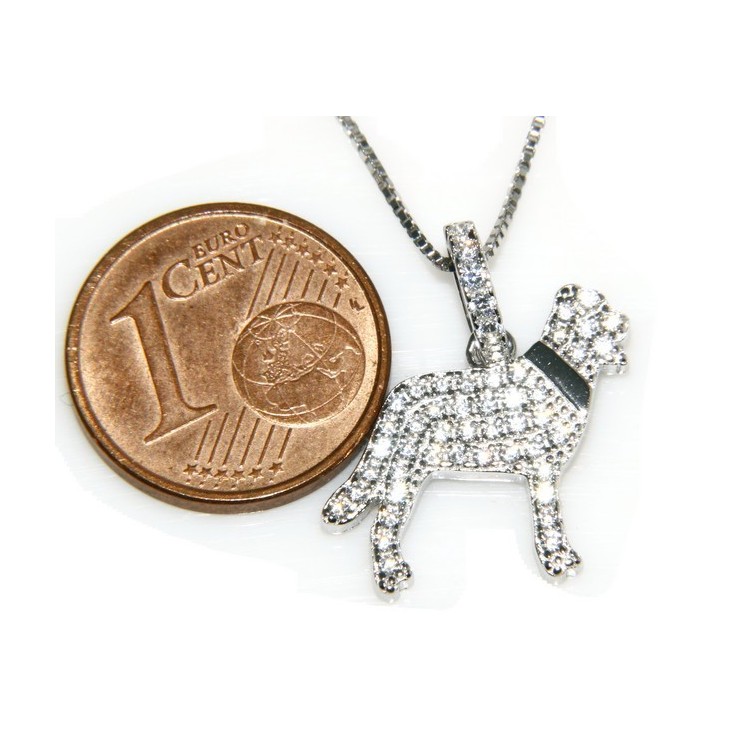 NLB|Argento 925 : MyDog collana donna veneziana con pendente ciondolo cane Labrador microsetting zirconi brillanti