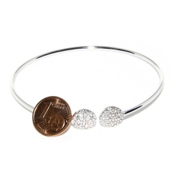 NLB|SILVER 925: Bracelet opened slave woman looking natural zircons shining