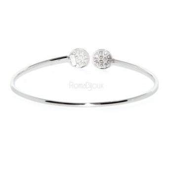 NLB|SILVER 925: Bracelet opened slave woman looking natural zircons shining