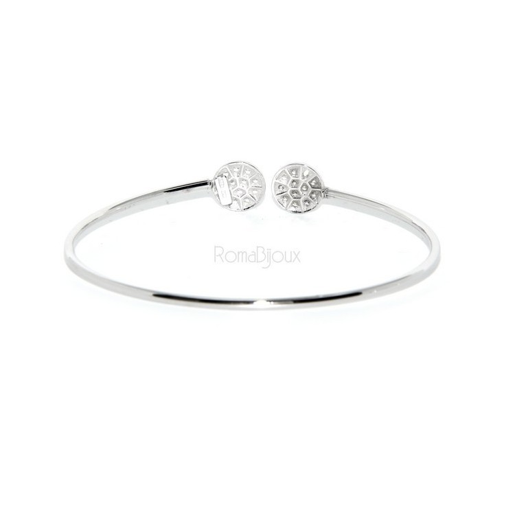 NLB|SILVER 925: Bracelet opened slave woman looking natural zircons shining