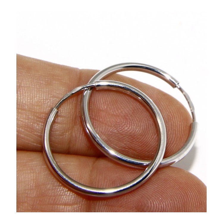 NLB|925: earrings woman anelle circles classic smooth bushings 25 mm