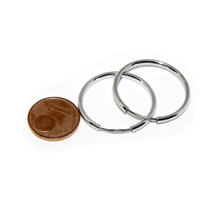 NLB|925: earrings woman anelle circles classic smooth bushings 25 mm