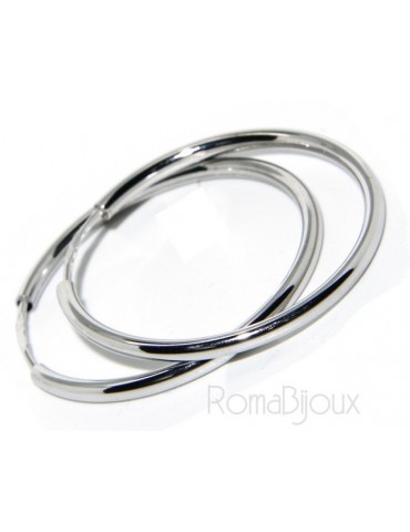 Argento 925 : orecchini donna anelle cerchi boccole lisce classiche 30 mm