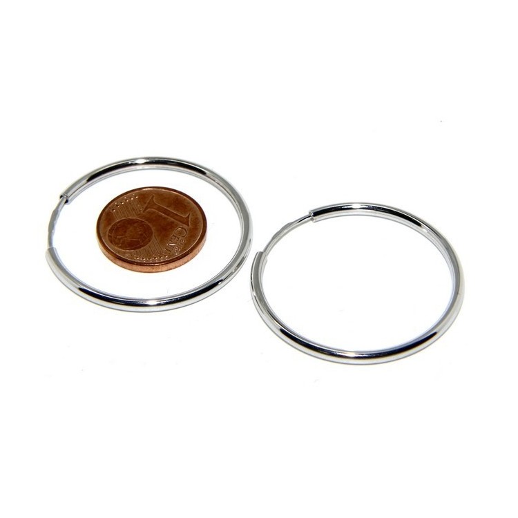 NLB|925: earrings woman anelle circles classic smooth bushings 30 mm