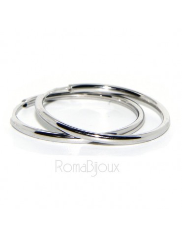 Argento 925 : orecchini donna anelle cerchi boccole lisce classiche 30 mm