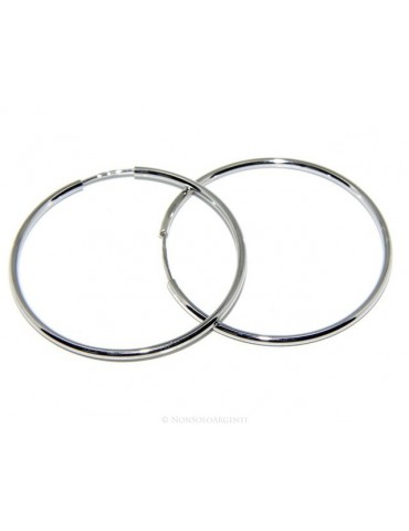 Argento 925 : orecchini donna anelle cerchi boccole lisce classiche 46 mm