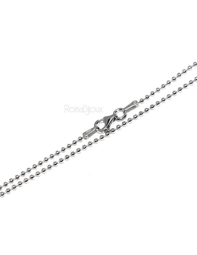 ARGENTO 925 : Girocollo collana pallini palline balls 1,5 mm varie lunghezze modello rodiata effetto oro bianco ARGENTO 925 : Girocollo collana pallini palline balls 1,5 mm varie lunghezze modello rodiata effetto oro bianco