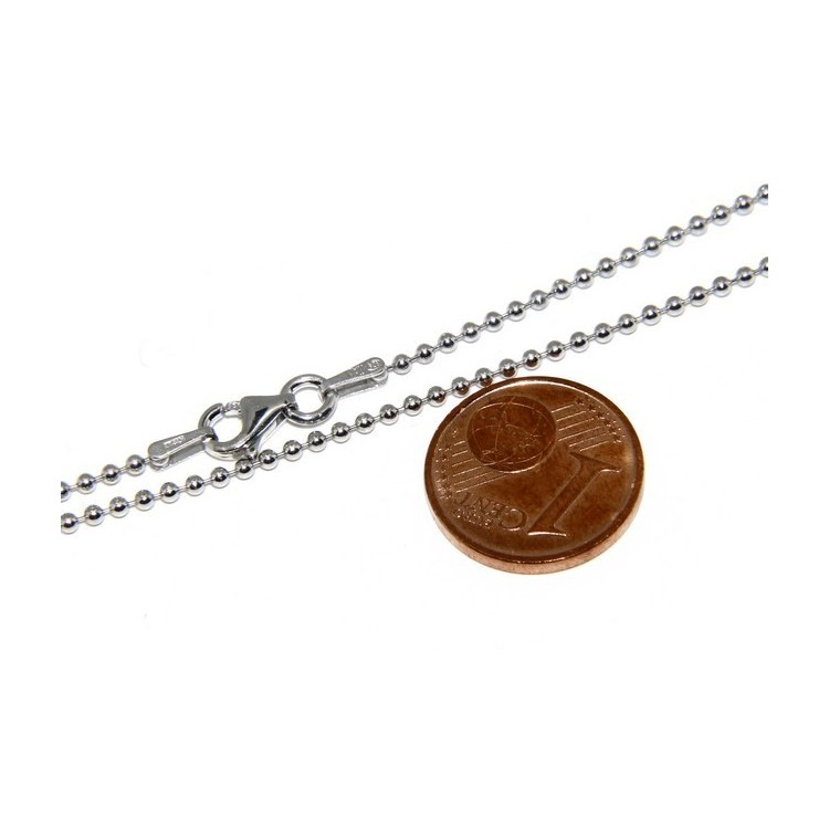 NLB|SILVER 925: Choker necklace dots balls balls 1.5 mm different model lengths rhodium-plated white gold effect