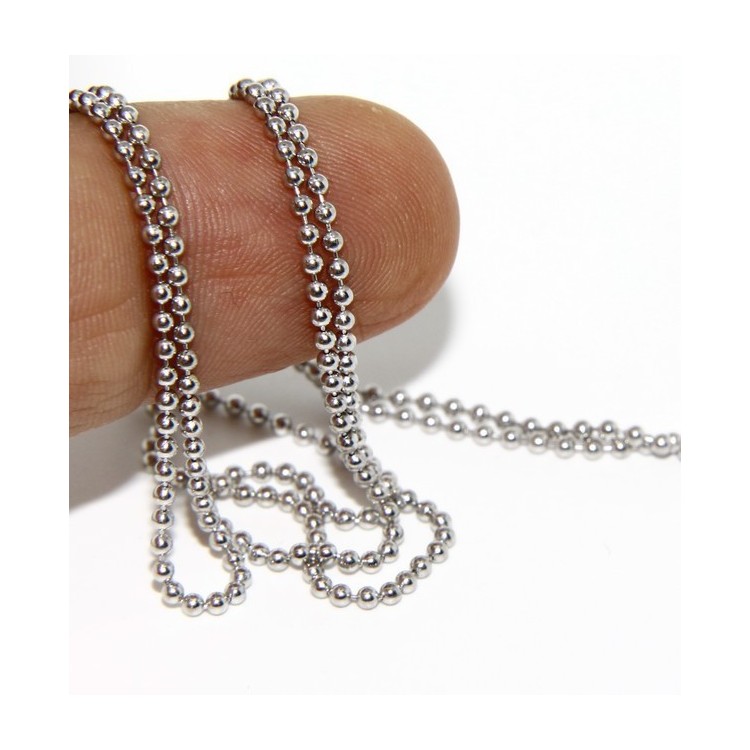 NLB|SILVER 925: Choker necklace dots balls balls 1.5 mm different model lengths rhodium-plated white gold effect
