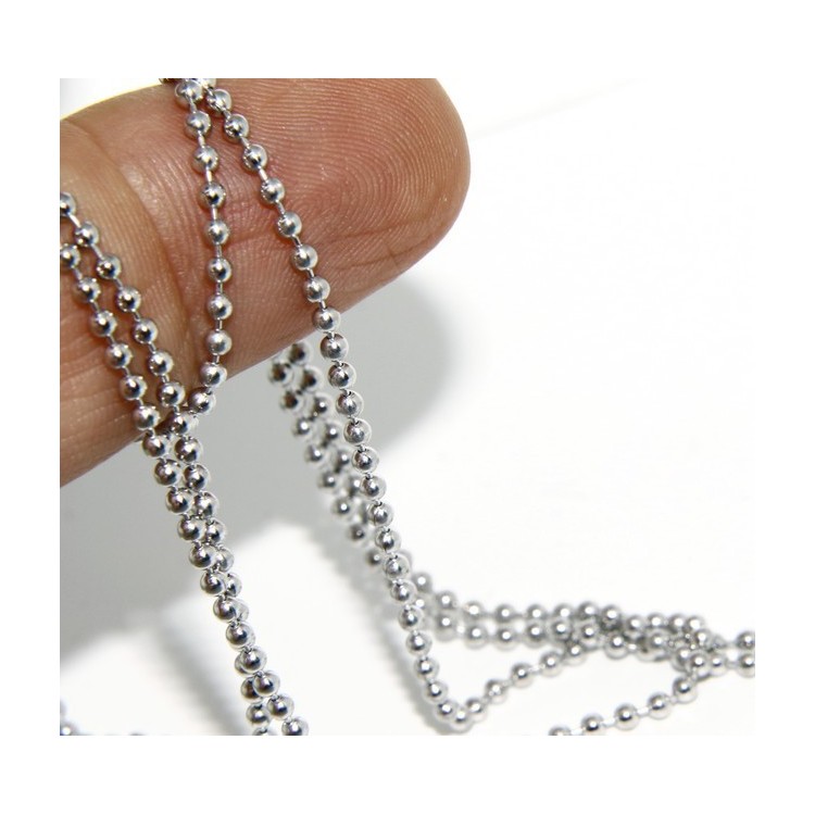 NLB|SILVER 925: Choker necklace dots balls balls 1.8mm various model lengths rhodium-plated white gold effect