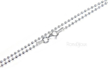 NLB|ARGENTO 925 : Girocollo collana pallini palline balls 1,8 mm varie lunghezze modello chiaro, non rodiato