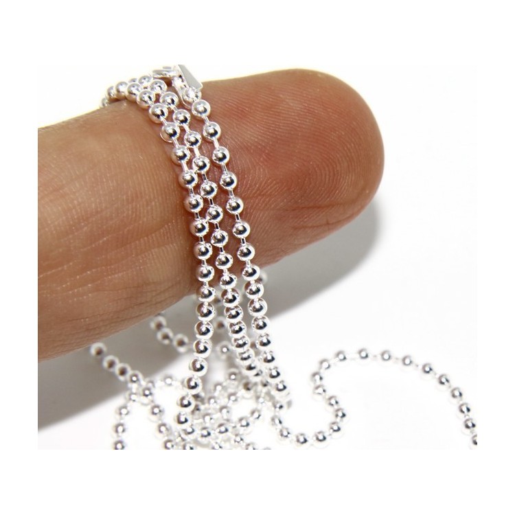 NLB|SILVER 925: Choker necklace balls dots balls 1.8mm various lengths clear pattern, no rhodium