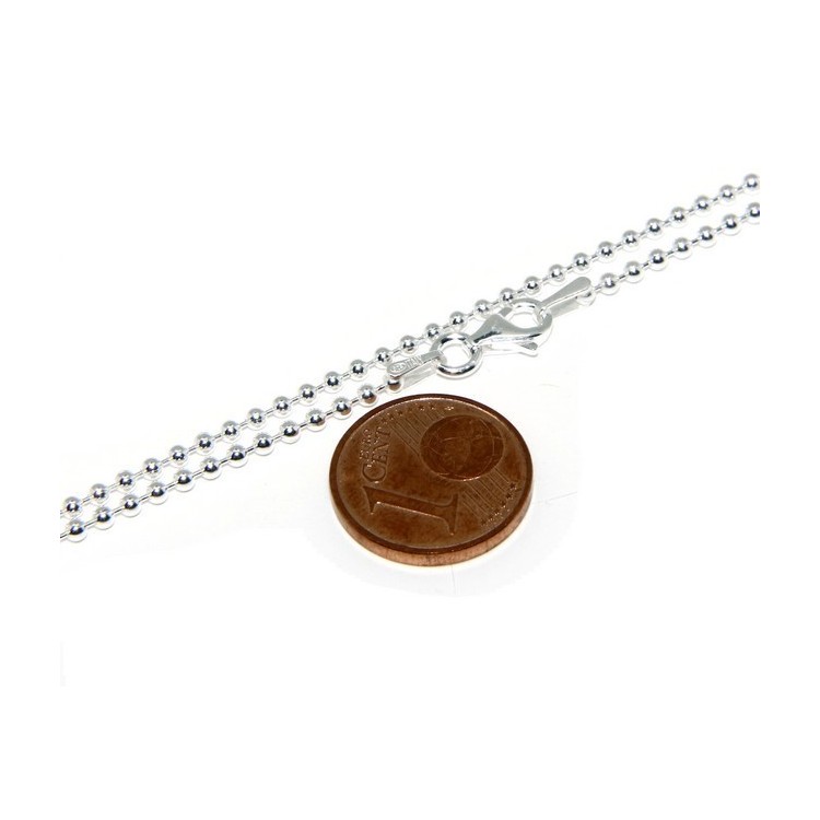 NLB|SILVER 925: Choker necklace balls dots balls 1.8mm various lengths clear pattern, no rhodium