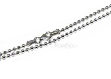 NLB|palline argento 925 Girocollo collana pallini balls 2,0 mm rodiata uomo donna nalbori