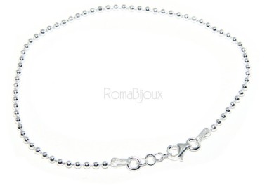 NLB|SILVER 925: Bracelet man woman with balls of 2 mm clear galvanic