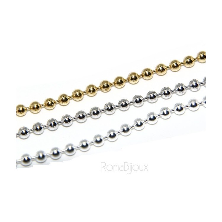 NLB|ARGENTO 925 :Bracciale uomo donna con palline da 2 mm galvanica chiara