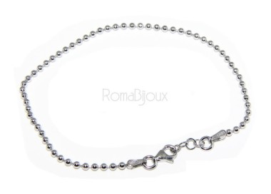 NLB|ARGENTO 925 :Bracciale uomo donna con palline da 2 mm galvanica oro bianco rodiato